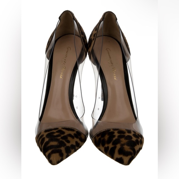 Gianvito Rossi Leopard Print and Clear Pumps